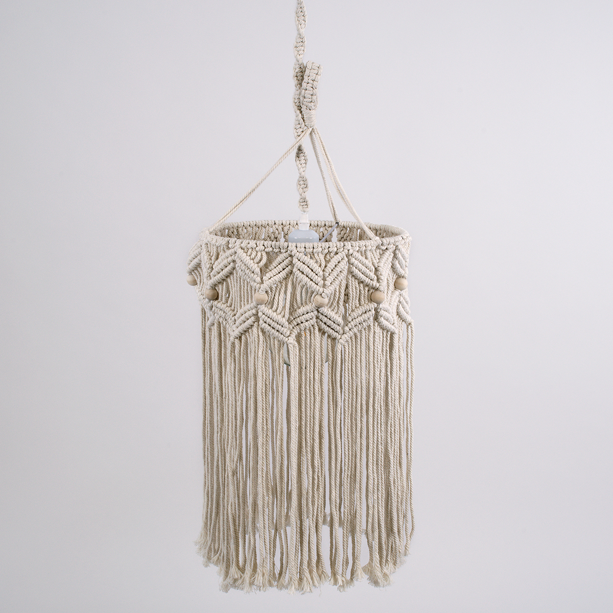 LEDTM® CONGO 36206 Boho Κρεμαστό Φωτιστικό Οροφής με Ντουί 1 x E27 AC 220-240V IP20 - Μπεζ - Μ30 x Π30 x Υ50cm - Image 6