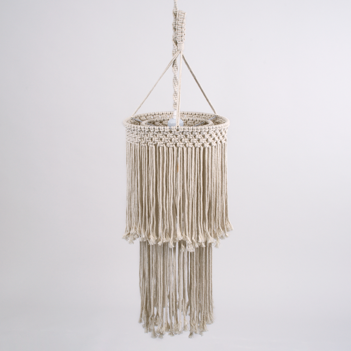 LEDTM® ZAMBIA 36208 Boho Κρεμαστό Φωτιστικό Οροφής με Ντουί 1 x E27 AC 220-240V IP20 - Μπεζ - Μ30 x Π30 x Υ60cm - Image 6