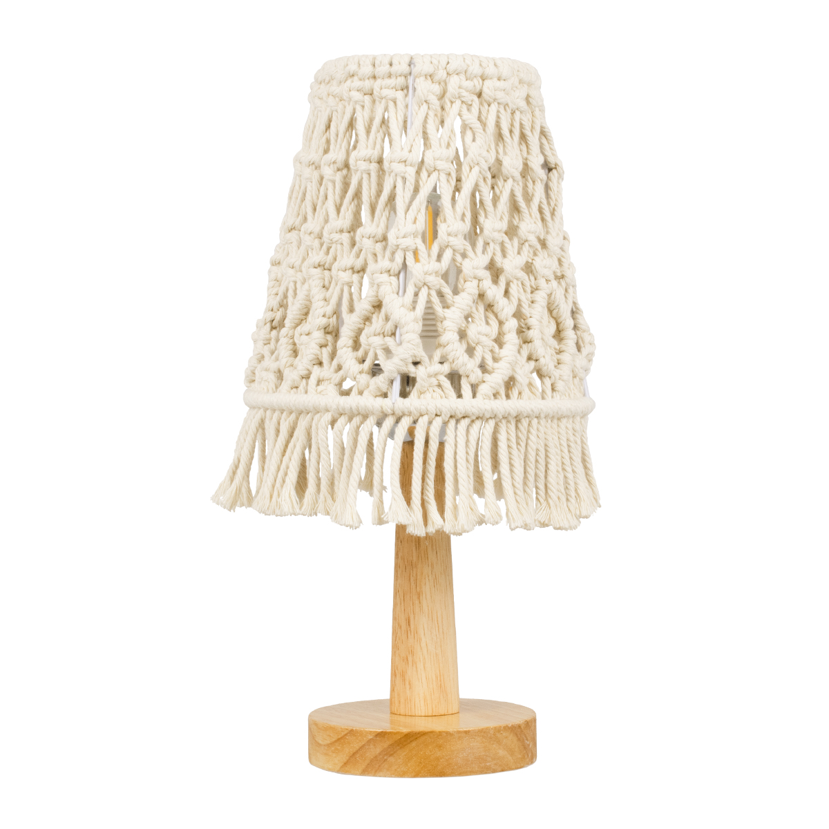 LEDTM® RWANDA 36210 Boho Επιτραπέζιο Φωτιστικό Πορτατίφ με Ντουί 1 x E27 AC 220-240V IP20 - Μπεζ & Καφέ - Μ15 x Π15 x Υ30cm - Image 4