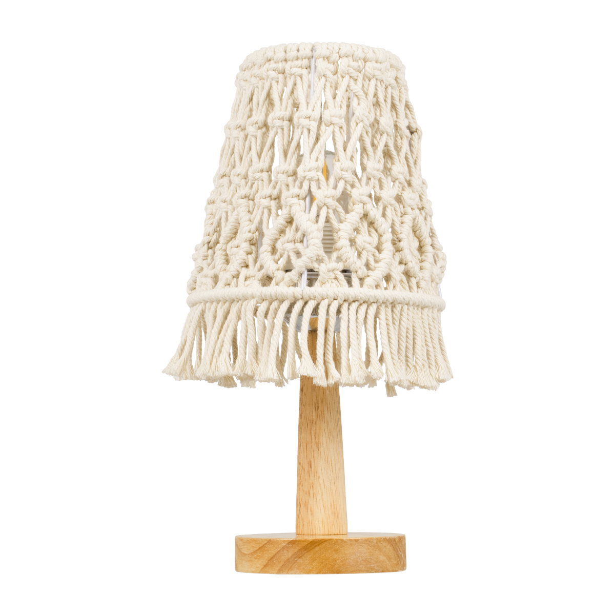 LEDTM® RWANDA 36210 Boho Επιτραπέζιο Φωτιστικό Πορτατίφ με Ντουί 1 x E27 AC 220-240V IP20 - Μπεζ & Καφέ - Μ15 x Π15 x Υ30cm - Image 5