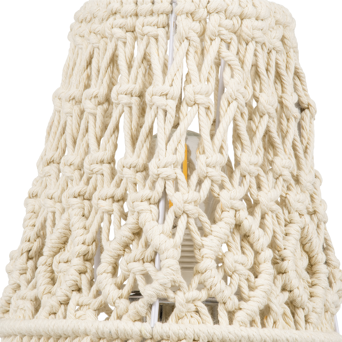 LEDTM® RWANDA 36210 Boho Επιτραπέζιο Φωτιστικό Πορτατίφ με Ντουί 1 x E27 AC 220-240V IP20 - Μπεζ & Καφέ - Μ15 x Π15 x Υ30cm - Image 6