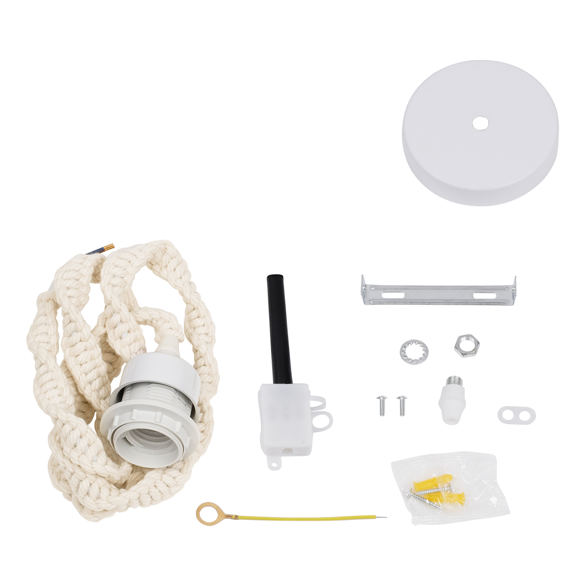 LEDTM® SHAQRA 36215 Μοντέρνο Κρεμαστό Φωτιστικό Οροφής με Ντουί 1 x E27 AC 220-240V IP20 - Μπεζ & Λευκό - Μ4 x Π4 x Υ110cm - Image 6