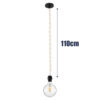 LEDTM® SHAQRA 36216 Μοντέρνο Κρεμαστό Φωτιστικό Οροφής με Ντουί 1 x E27 AC 220-240V IP20 - Μπεζ & Μαύρο - Μ4 x Π4 x Υ110cm - Image 3