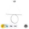 LEDTM® ROME 61296 Μοντέρνο Κρεμαστό Φωτιστικό Οροφής LED 24W 2640lm 200° AC 220-240V IP20 Ρυθμιζόμενο Λευκό CCT με On/Off 2700K/4500K/6000K - Lumileds SMD Chip - Νίκελ Βούρτσας - Μ65.5 x Π4 x Υ33cm - 3 Χρόνια Εγγύηση - Image 2