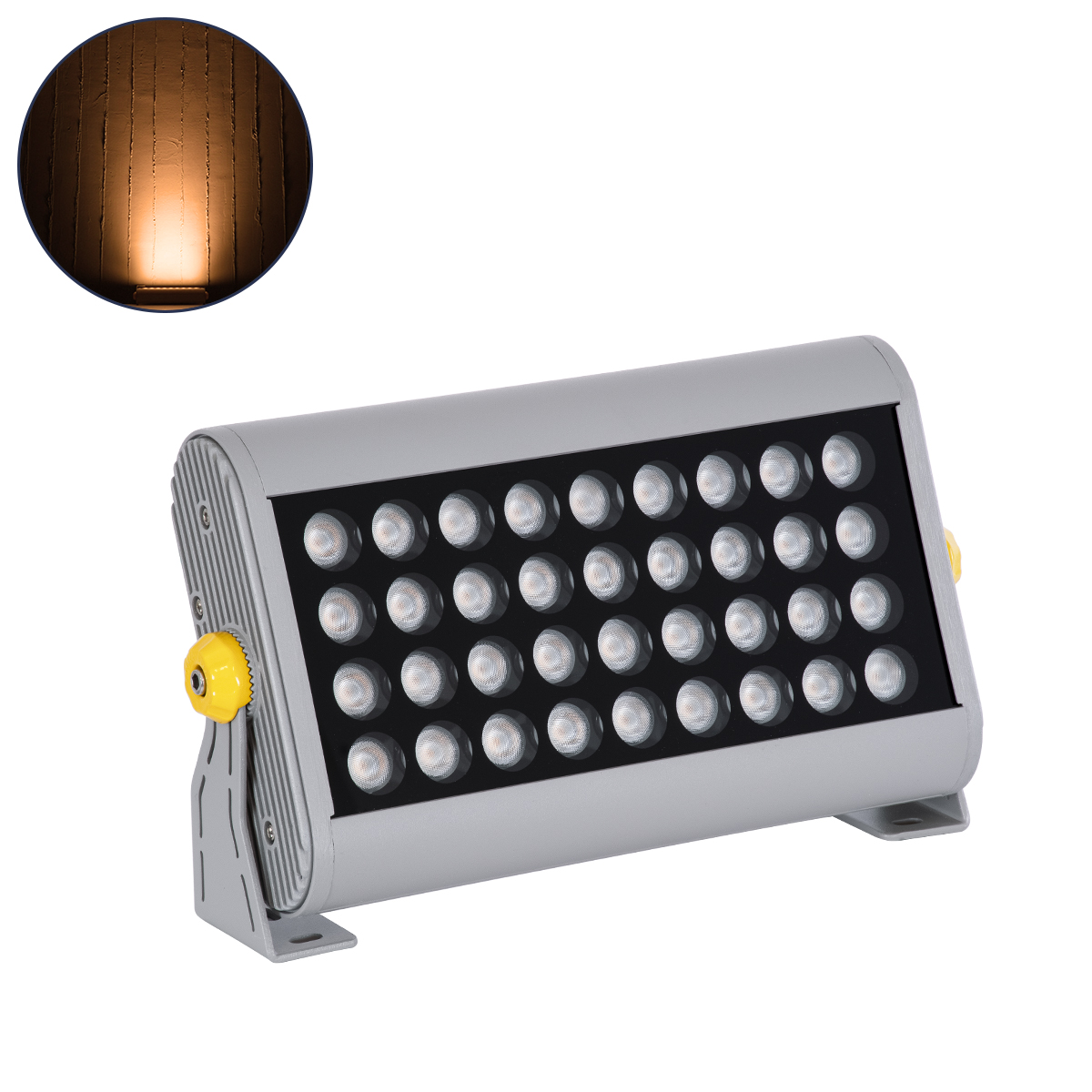LEDTM® FLOODHENA 90445 Προβολέας Σποτ Wall Washer LED 36W 3060lm 30° AC 220-240V Αδιάβροχο IP67 Ultra Θερμό Λευκό 2200K - Bridgelux SMD Chip - Γκρι Ανθρακί - Μ30 x Π6 x Υ17cm - 3 Χρόνια Εγγύηση - Image 2