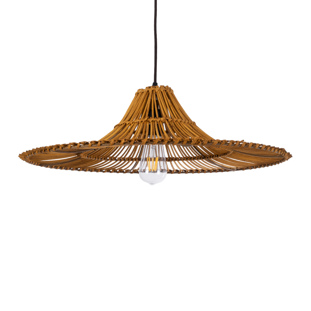 LEDTM® PALERMO 02310 Boho Κρεμαστό Φωτιστικό Οροφής με Ντουί 1 x E27 AC 220-240V IP20 - Καφέ - Μ60 x Π60 x Υ18cm - Image 2