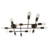 LEDTM® PIPING 00669-1 Vintage Φωτιστικό Οροφής με Ντουί 12 x E27 AC 220-240V IP20 - Μπρούτζινο - Μ78.5 x Π9.5 x Υ64cm - Image 2