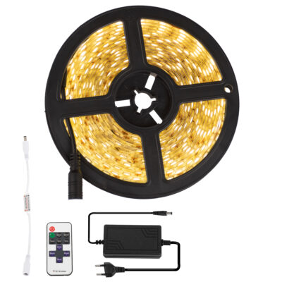 Alternative view of LEDTM® BRIGHTKIT 70412 Σετ Ταινίας με RF Ασύρματο Χειριστήριο & Τροφοδοτικό LED 72W 6480lm 120° AC 220-240V Αδιάβροχο IP65 300 x SMD5050 Chip Θερμό Λευκό 2700K Dimmable - Sanan SMD Chip - Μ500 x Π1 x Υ0.3cm - Ρολό 5 Μέτρων - 2 Χρόνια Εγγύηση