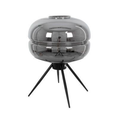 Alternative view of LEDTM® JAVAN 00738 Μοντέρνο Επιτραπέζιο Φωτιστικό Πορτατίφ με Ντουί 1 x E27 AC 220-240V IP20 - Μαύρο Φιμέ & Μαύρο - Μ30 x Π30 x Y40cm