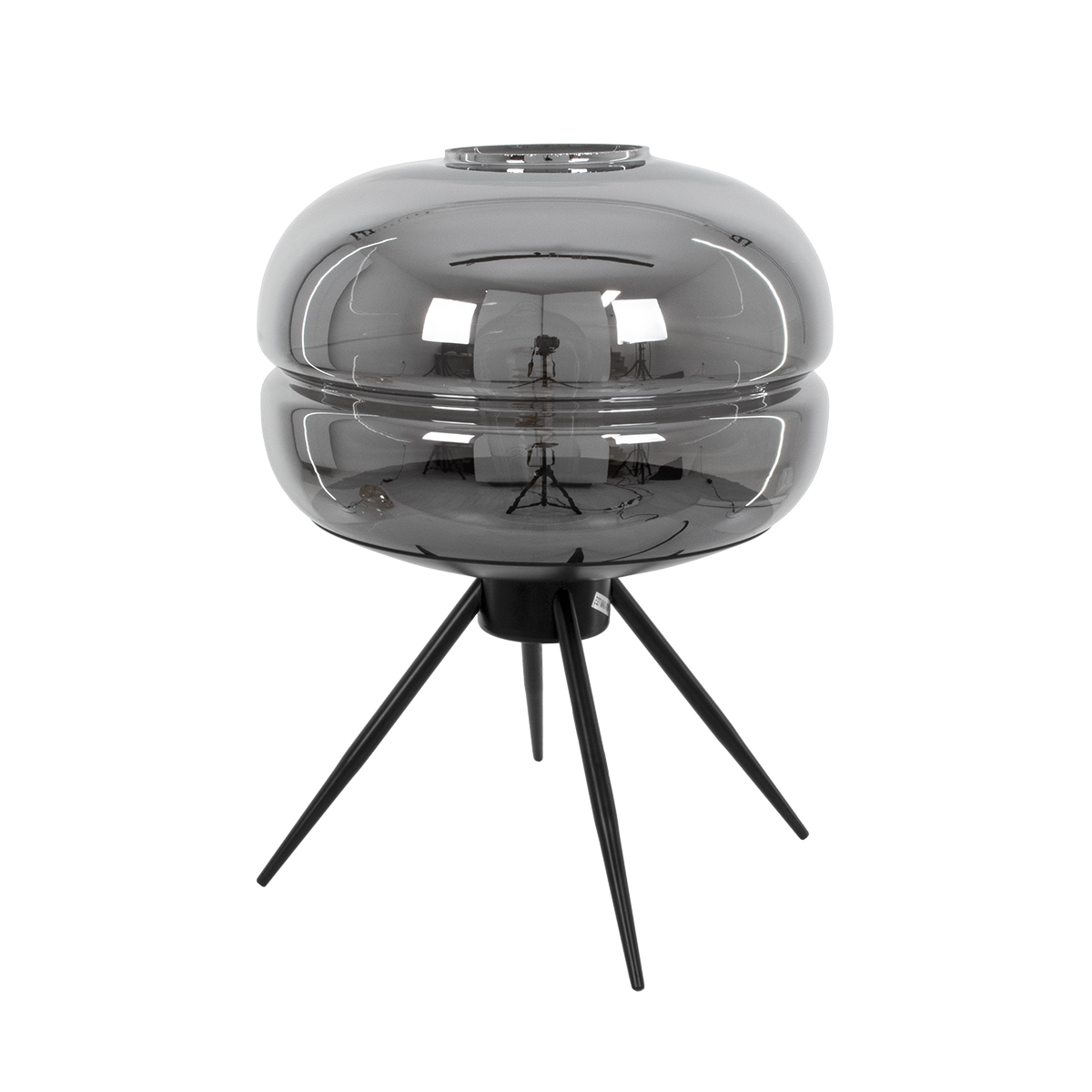 LEDTM® JAVAN 00738 Μοντέρνο Επιτραπέζιο Φωτιστικό Πορτατίφ με Ντουί 1 x E27 AC 220-240V IP20 - Μαύρο Φιμέ & Μαύρο - Μ30 x Π30 x Y40cm - Image 2