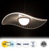 LEDTM® ACRYLICA 60974 Μοντέρνο Κρεμαστό Φωτιστικό Οροφής LED 20W 2240lm 360° AC 220-240V IP20 Ρυθμιζόμενο Λευκό CCT με On/Off 2700K/4500K/6000K - Lumileds SMD Chip - Διάφανο & Μαύρο Ματ - Μ40 x Π40 x Υ6.5cm - 3 Χρόνια Εγγύηση - Image 2
