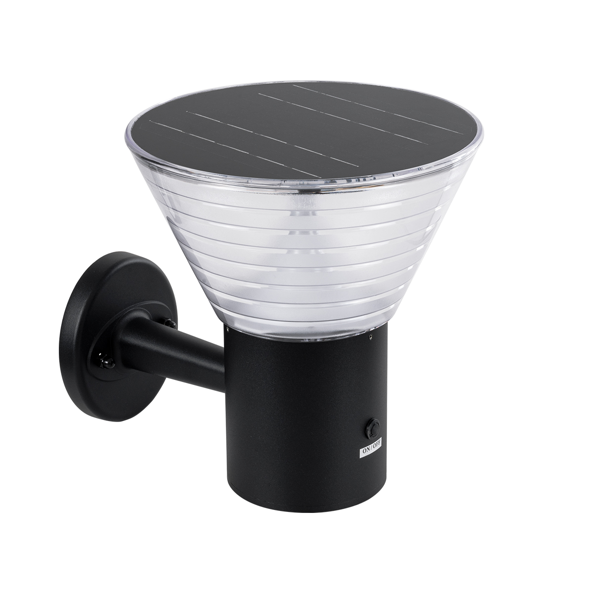 LEDTM® VEGGIE 90530 Μοντέρνο Φωτιστικό Τοίχου - Απλίκα LED 10W 330lm 120° με Ενσωματωμένο Φωτοβολταϊκό Panel 6V 2W & Επαναφορτιζόμενη Μπαταρία Li-ion 3.2V 1800mAh με Αισθητήρα Ημέρας-Νύχτας Αδιάβροχο IP65 Ψυχρό Λευκό 6000K - Μαύρο- Μ23 x Π30 x Υ25cm - 2 Χρόνια Εγγύηση - Image 2