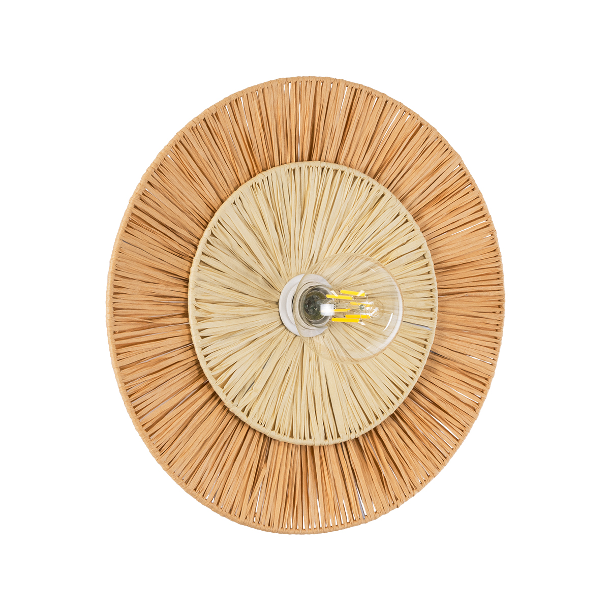 LEDTM® COLOMBO 02278 Boho Φωτιστικό Τοίχου - Απλίκα με Ντουί 1 x E27 AC 220-240V IP20 - Μπεζ - Μ40 x Π40 x Υ9cm - Image 2