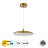 LEDTM® BARON 60886 Μοντέρνο Κρεμαστό Φωτιστικό Οροφής LED 12W 1440lm 120° AC 220-240V IP20 Ρυθμιζόμενο Λευκό CCT με On/Off 2700K/4500K/6000K - Lumileds SMD Chip - Χρυσό - Μ25 x Π25 x Υ8cm - 3 Χρόνια Εγγύηση - Image 2