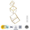 LEDTM® KIBOO-TRIO 60932 Μοντέρνο Κρεμαστό Φωτιστικό Οροφής LED 90W 10350lm 360° AC 220-240V IP20 Ρυθμιζόμενο Λευκό CCT με Χειριστήριο από 2700K έως 6000K Dimmable - Lumileds SMD Chip - Χρυσό - Μ60 x Π60 x Υ80cm - 3 Χρόνια Εγγύηση - Image 2