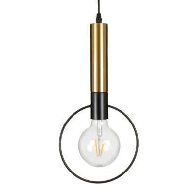 Alternative view of LEDTM® OLVERO 00772 Μοντέρνο Κρεμαστό Φωτιστικό Οροφής με Ντουί 1 x E27 AC 220-240V IP20 - Μαύρο & Χρυσό - Μ18 x Π4 x Y38cm