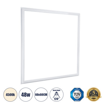 Alternative view of LEDTM® FRAMELIN 60369 Χωνευτό Panel Οροφής 60x60 LED 48W 5520lm 120° CRI≥85Ra UGR<19 AC 220-240V IP20 Φυσικό Λευκό 4500K - Lumileds SMD Chip & TÜV SÜD Driver - Λευκό Γαλακτερό - Μ60 x Π60 x Υ1.5cm / Q56 x 56cm - 5 Χρόνια Εγγύηση