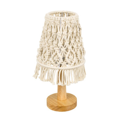 Alternative view of LEDTM® RWANDA 36210 Boho Επιτραπέζιο Φωτιστικό Πορτατίφ με Ντουί 1 x E27 AC 220-240V IP20 - Μπεζ & Καφέ - Μ15 x Π15 x Υ30cm