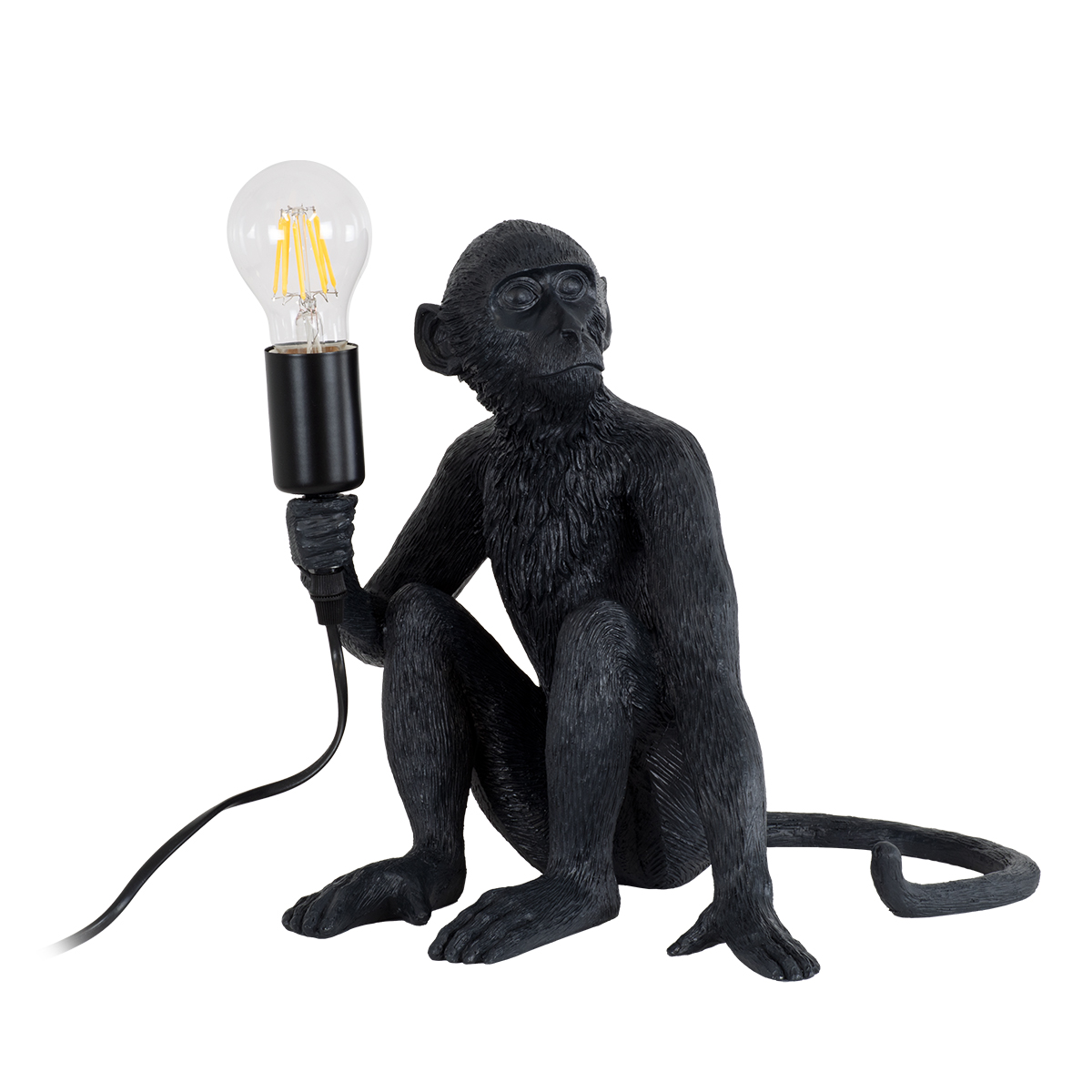 LEDTM® APES 01807 Μοντέρνο Επιτραπέζιο Φωτιστικό Πορτατίφ με Ντουί 1 x E27 AC 220-240V IP20 - Μαύρο - Μ30 x Π27 x Υ30cm - Image 2