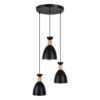 LEDTM® AVA 61572 Μοντέρνο Κρεμαστό Φωτιστικό Οροφής με Ντουί 3 x E27 AC 220-240V IP20 - Μαύρο & Μπεζ - Μ35 x Π35 x Υ130cm - Image 2