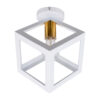 LEDTM® CUBE 00800 Μοντέρνο Φωτιστικό Οροφής με Ντουί 1 x E27 AC 220-240V IP20 - Λευκό & Χρυσό - Μ25 x Π25 x Υ25cm - Image 2