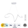 LEDTM® SPIRALE 61284 Μοντέρνο Κρεμαστό Φωτιστικό Οροφής LED 75W 8400lm 300° AC 220-240V IP20 Ρυθμιζόμενο Λευκό CCT με Χειριστήριο από 2700K έως 6000K Dimmable - Lumileds SMD Chip - Λευκό Ματ - Μ72 x Π25 x Υ30cm - 3 Χρόνια Εγγύηση - Image 2