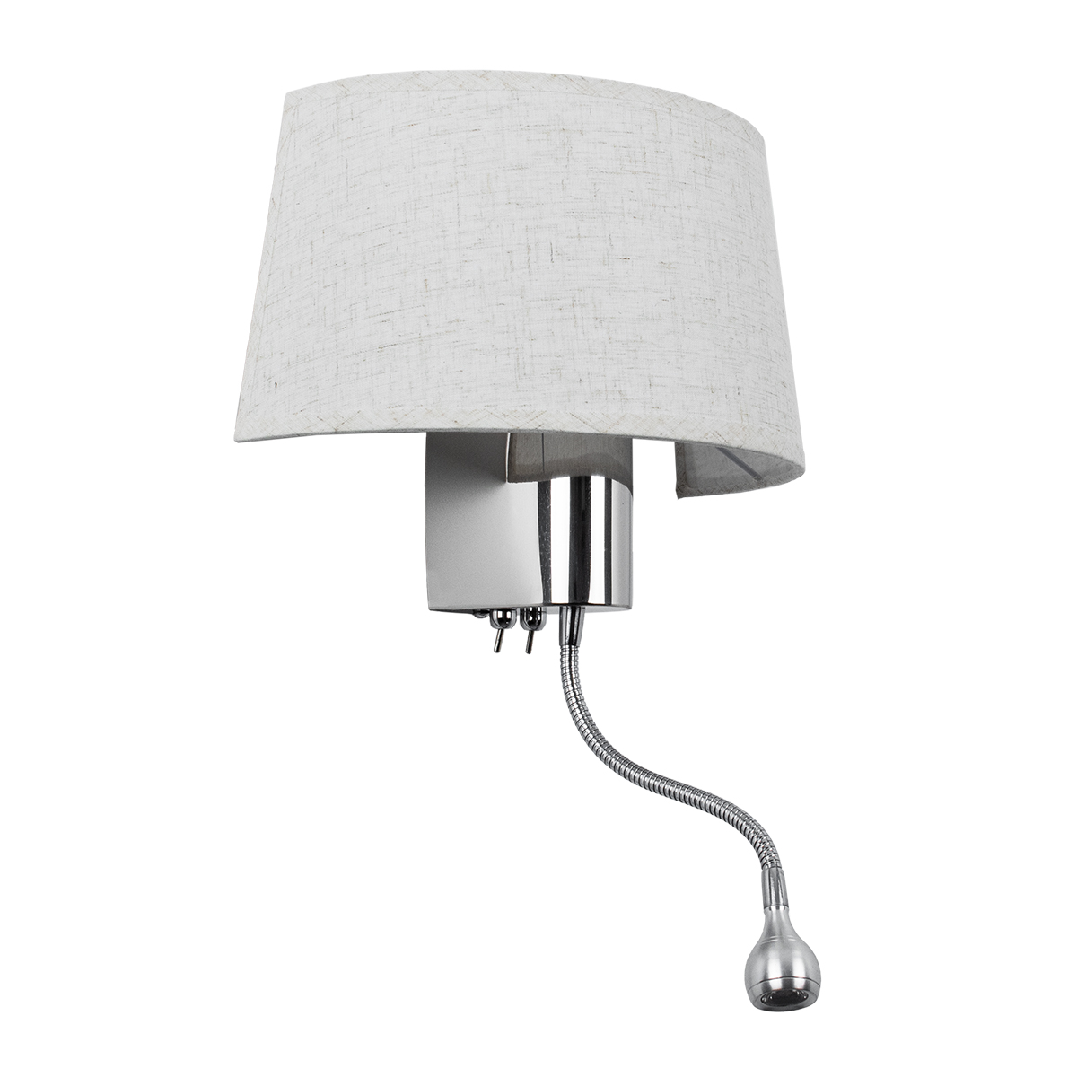 LEDTM® ELEGANT 01493 Μοντέρνο Φωτιστικό Τοίχου - Απλίκα Ξενοδοχείου Reading Light με Ντουί 1 x E27 LED 3W 360lm 36° AC 220-240V IP20 Θερμό Λευκό 2700K - Bridgelux COB Chip - Ασημί & Λευκό - Μ26 x Π16.5 x Υ33cm - 2 Χρόνια Εγγύηση - Image 2