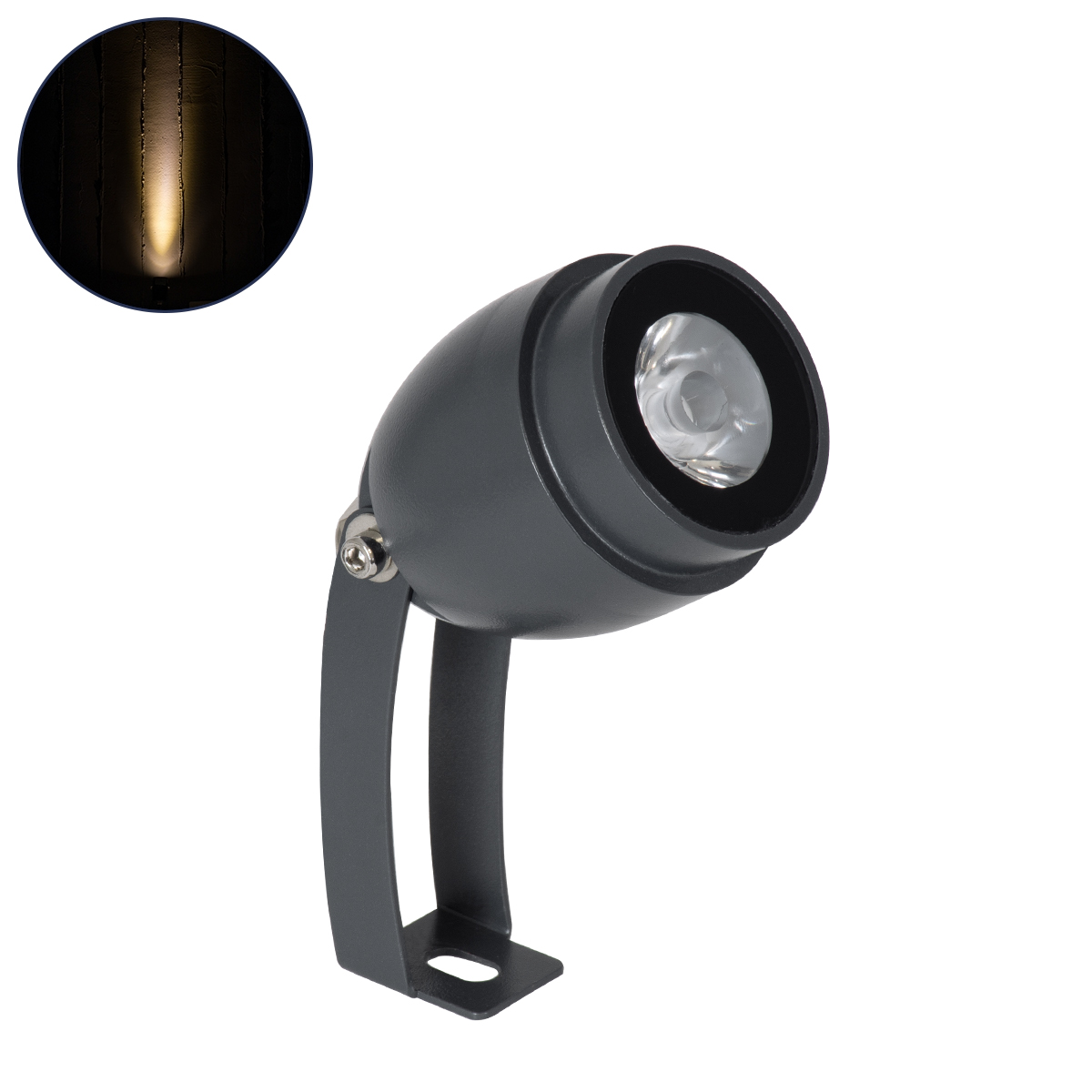 LEDTM® TREEGAL 90461 Φωτιστικό Σποτ για Φυτά - Δέντρα με Βάση Μπετού & Κορμού LED 3W 330lm 15° DC 24V Αδιάβροχο IP67 Θερμό Λευκό 2700K Dimmable - Bridgelux SMD Chip - Γκρι Ανθρακί - Μ5 x Π5 x Υ14.7cm - 3 Χρόνια Εγγύηση - Image 2