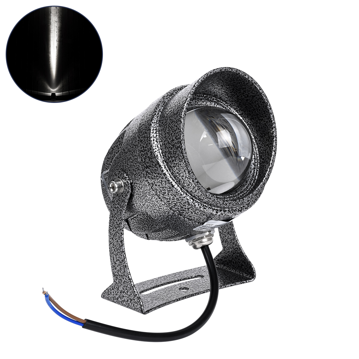LEDTM® SPOT-XENIA 90509 Σποτ Φωτισμου Wall Washer LED 16W 1600lm 3° DC 24V Αδιάβροχο IP65 Φ9 x Υ12cm Ψυχρό Λευκό 6000K Dimmable - Σφυρήλατο Γκρι - 3 Years Warranty - Image 2