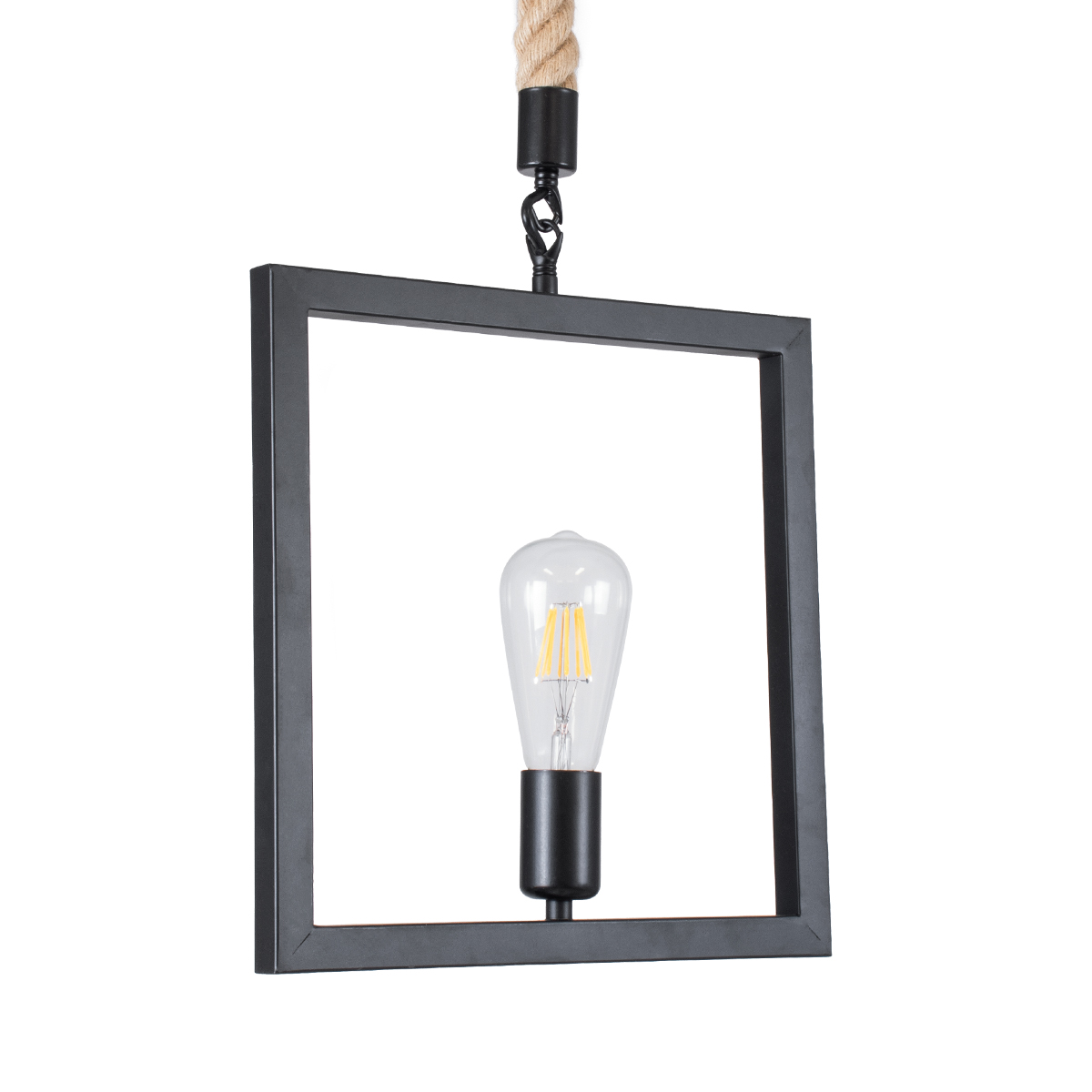 LEDTM® FRAISE 01077 Vintage Κρεμαστό Φωτιστικό Οροφής με Ντουί 1 x E27 AC 220-240V IP20 - Μαύρο & Μπεζ - Μ32 x Π4 x Υ32cm - Image 2