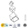 LEDTM® KIBOO-TRIO 60931 Μοντέρνο Κρεμαστό Φωτιστικό Οροφής LED 90W 10350lm 360° AC 220-240V IP20 Ρυθμιζόμενο Λευκό CCT με Χειριστήριο από 2700K έως 6000K Dimmable - Lumileds SMD Chip - Μαύρο Ματ - Μ60 x Π60 x Υ80cm - 3 Χρόνια Εγγύηση - Image 2
