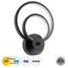 LEDTM® FREDDIE 61076 Μοντέρνο Φωτιστικό Τοίχου - Απλίκα LED 15W 1800lm 300° AC 220-240V IP20 Ρυθμιζόμενο Λευκό CCT με On/Off 2700K/4500K/6000K - Lumileds SMD Chip - Μαύρο Ματ - Μ20 x Π7.5 x Υ25cm - 3 Χρόνια Εγγύηση - Image 2