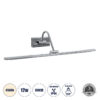 LEDTM® MIRA 60434 Μοντέρνο Φωτιστικό Τοίχου - Απλίκα Καθρέπτη Μπάνιου LED 12W 1400lm 120° AC 220-240V IP44 Φυσικό Λευκό 4500K - Lumileds SMD Chip & TÜV SÜD Driver - Νίκελ Χρώμιο - Μ60 x Π20 x Υ13cm - 3 Χρόνια Εγγύηση - Image 2