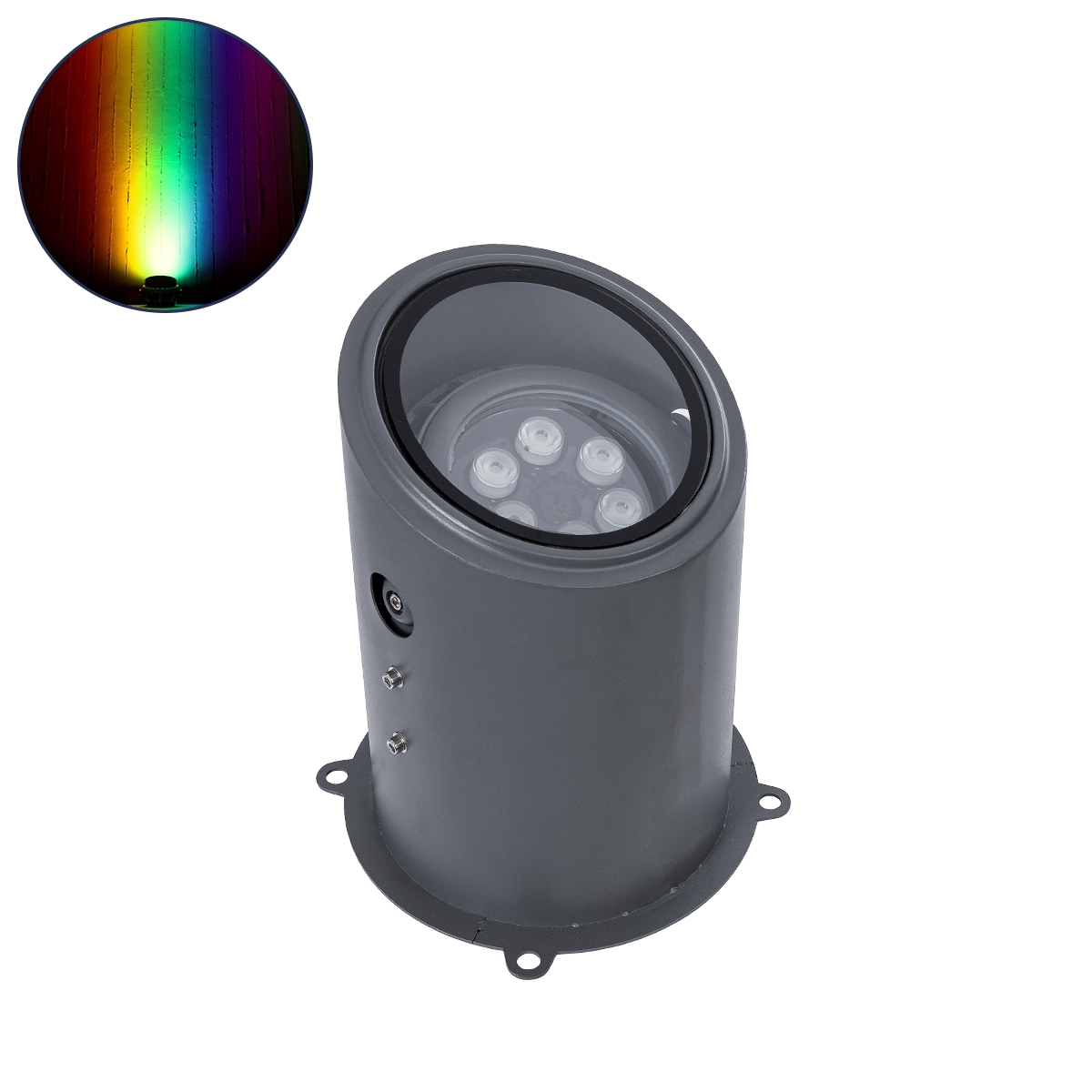 LEDTM® FLOOD-MILO 90736 Κινούμενος Προβολέας - Σποτ Φωτισμού Wall Washer για Φωτισμό Κτιρίων LED 12W 1020lm 10° DC 24V Αδιάβροχο IP67 Φ17 x Υ26cm RGBW DMX512 - Γκρι Ανθρακί - 3 Χρόνια Εγγύηση - Image 2