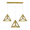 LEDTM® TRIANGLE 00625 Μοντέρνο Κρεμαστό Φωτιστικό Οροφής με Ντουί 3 x E27 AC 220-240V IP20 - Χρυσό - Μ70 x Π22 x Y130cm - Image 2
