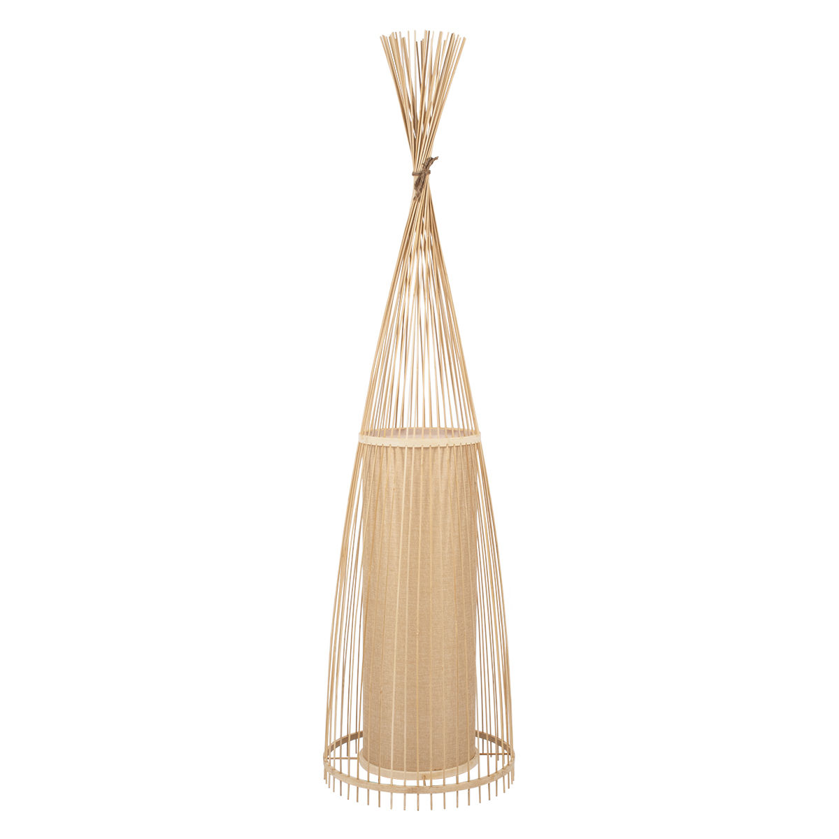 LEDTM® AZORES 01755 Boho Επιδαπέδιο Φωτιστικό με Ντουί 1 x E27 AC 220-240V IP20 - Μπεζ - Μ40 x Π40 x Υ150cm - Image 2