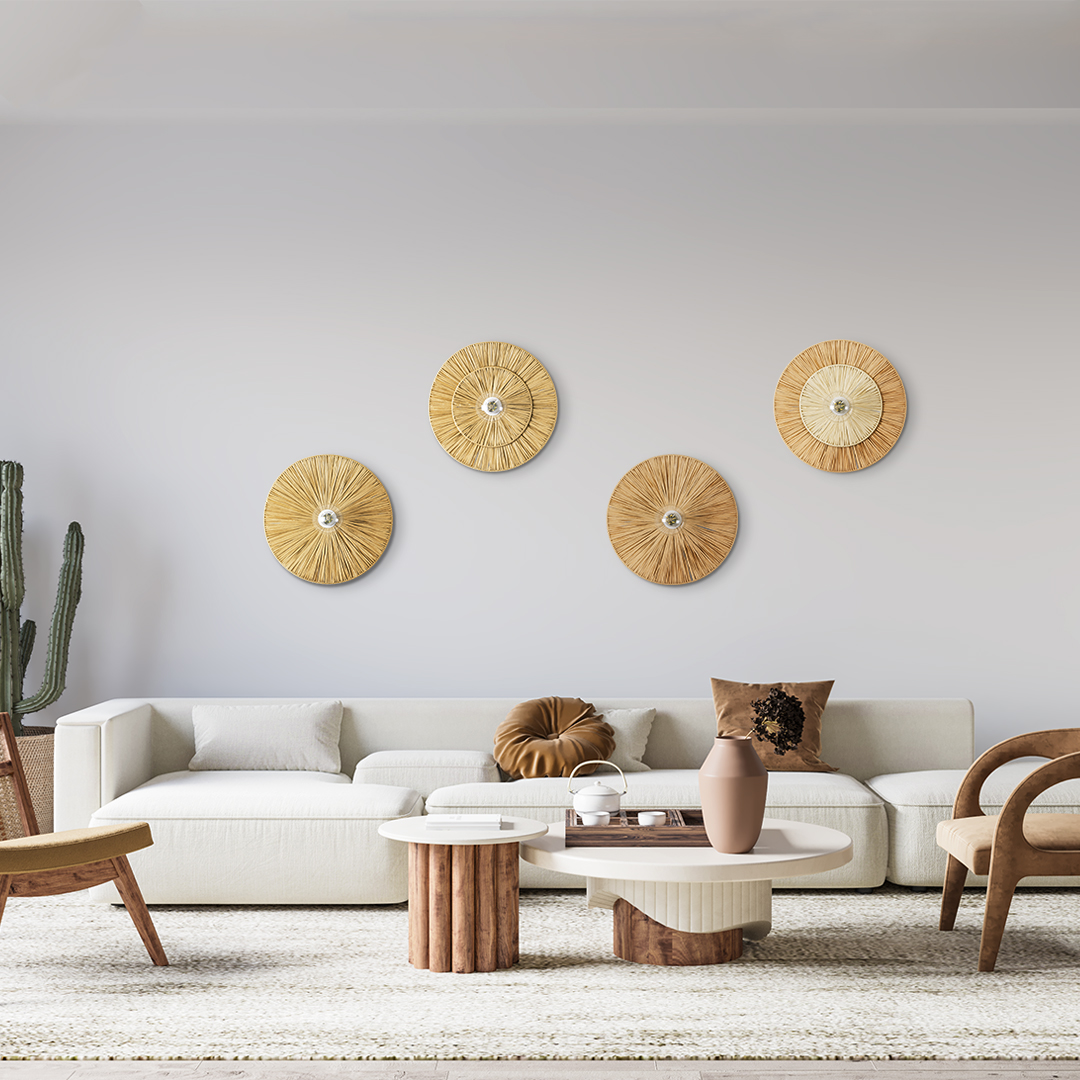 LEDTM® COLOMBO 02277 Boho Φωτιστικό Τοίχου - Απλίκα με Ντουί 1 x E27 AC 220-240V IP20 - Μπεζ - Μ40 x Π40 x Υ9cm - Image 8