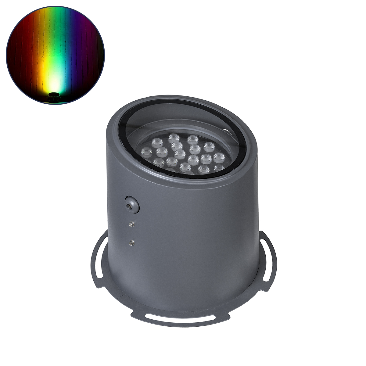LEDTM® FLOOD-MILO 90742 Κινούμενος Προβολέας - Σποτ Φωτισμού Wall Washer για Φωτισμό Κτιρίων LED 48W 4080lm 10° DC 24V Αδιάβροχο IP67 Φ26 x Υ30cm RGBW DMX512 - Γκρι Ανθρακί - 3 Χρόνια Εγγύηση - Image 2