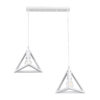 LEDTM® TRIANGLE 00612 Μοντέρνο Κρεμαστό Φωτιστικό Οροφής με Ντουί 2 x E27 AC 220-240V IP20 - Λευκό - Μ60 x Π22 x Y130cm - Image 2