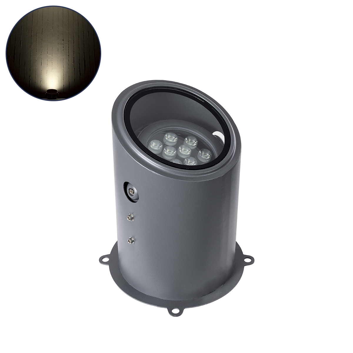 LEDTM® FLOOD-MILO 90735 Κινούμενος Προβολέας - Σποτ Φωτισμού Wall Washer για Φωτισμό Κτιρίων LED 12W 1140lm 10° AC 220-240V Αδιάβροχο IP67 Φ17 x Υ26cm Φυσικό Λευκό 4500K - Γκρι Ανθρακί - 3 Χρόνια Εγγύηση - Image 2