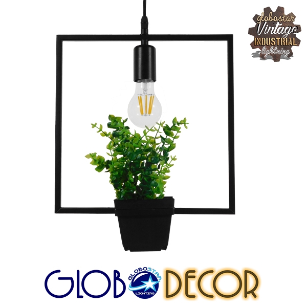 LEDTM® FLOWERPOT 10001211 Μοντέρνο Κρεμαστό Φωτιστικό Οροφής με Ντουί 1 x E27 AC 220-240V IP20 - Μαύρο & Πράσινο - Μ30 x Π30 x Υ30cm - Image 3