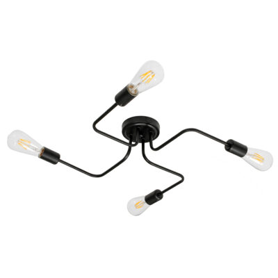 Alternative view of LEDTM® LIBERTA 00838 Vintage Φωτιστικό Οροφής με Ντουί 4 x E27 AC 220-240V IP20 - Μαύρο - Μ44.5 x Π44.5 x Υ12cm