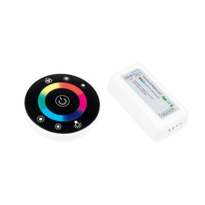 Alternative view of Ασύρματος LED RGB Controller με Μαύρο Στρογγυλό Χειριστήριο Αφής 2.4G RF 12v (192w) - 24v (384w) DC LEDTM 77445