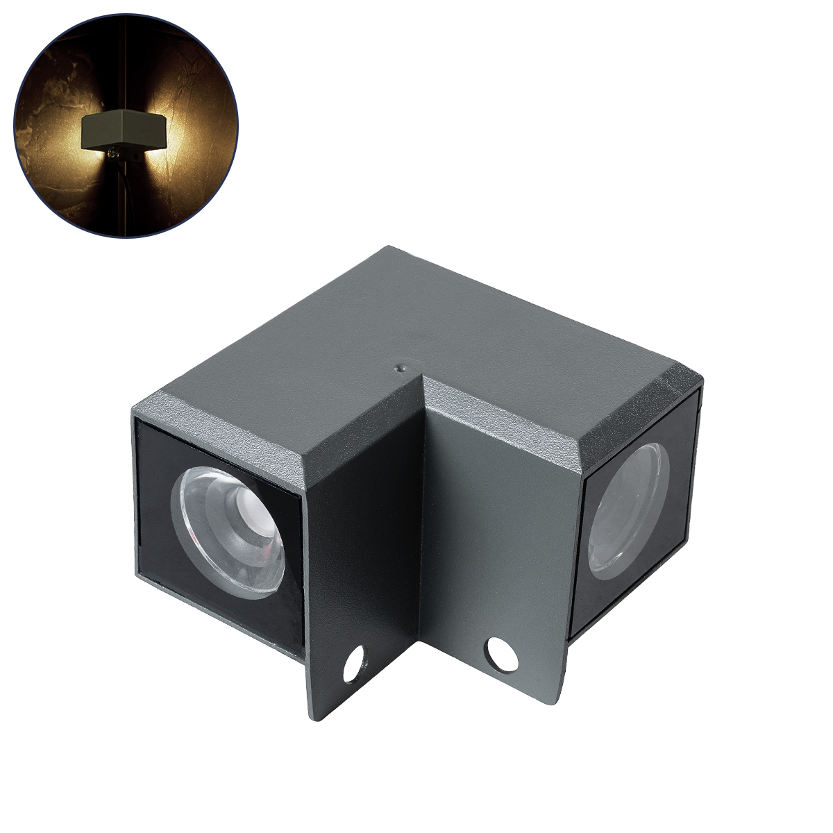 LEDTM® WALLDONA 90732 Γωνιακό Φωτιστικό LED 10W 1150lm 10° DC 24V Αδιάβροχο IP66 Φυσικό Λευκό 4500K Dimmable - CREE XPE Chip - Γκρι Ανθρακί - Μ8 x Π8 x Υ6cm - 3 Χρόνια Εγγύηση - Image 2