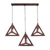 LEDTM® TRIANGLE 00623 Μοντέρνο Κρεμαστό Φωτιστικό Οροφής με Ντουί 3 x E27 AC 220-240V IP20 - Χάλκινο - Μ70 x Π22 x Y130cm - Image 2