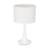 LEDTM® AMBROSIA 01395 Μοντέρνο Επιτραπέζιο Φωτιστικό Πορτατίφ με Ντουί 1 x E27 AC 220-240V IP20 - Λευκό με Μπέζ- Μ25 x Π25 x Υ46cm - Image 2