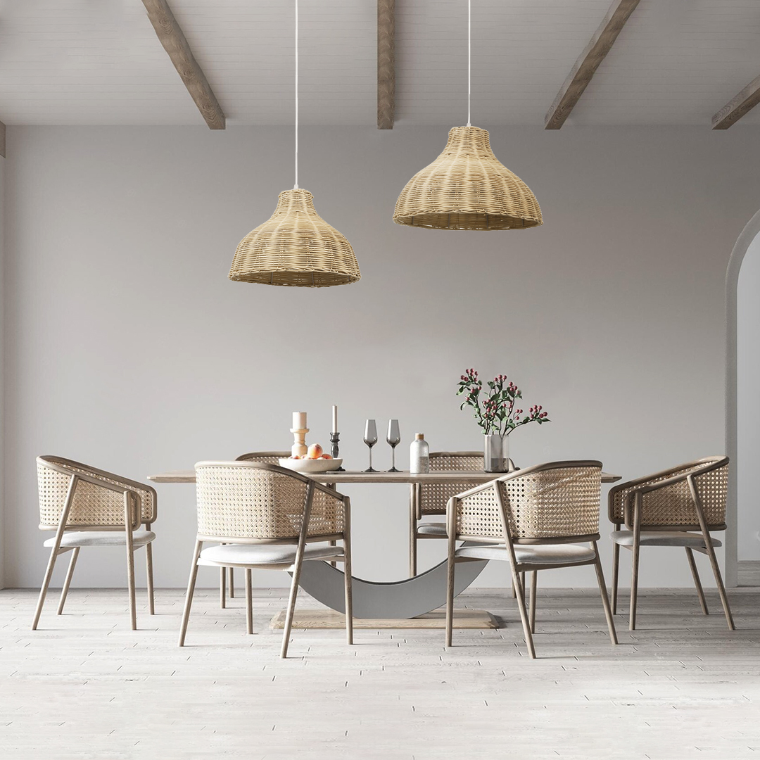 LEDTM® MAYOTTE 00724 Boho Κρεμαστό Φωτιστικό Οροφής με Ντουί 1 x E27 AC 220-240V IP20 - Μπεζ - Μ40 x Π40 x Υ28cm - Image 10