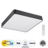 LEDTM® KAMALA 61208-S Μοντέρνο Φωτιστικό Οροφής LED 75W 8625lm 120° AC 220-240V IP20 Ρυθμιζόμενο Λευκό CCT με Χειριστήριο από 2700K έως 6000K Dimmable - Lumileds SMD Chip - Μαύρο Ματ - Μ60 x Π60 x Υ8cm - 3 Χρόνια Εγγύηση - Image 2