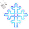 LEDTM® 78580 Φωτιστικό Ταμπέλα Φωτεινή Επιγραφή NEON LED Σήμανσης SNOWFLAKE 5W με Καλώδιο Τροφοδοσίας USB - Μπαταρίας 3xAAA (Δεν Περιλαμβάνονται) - Γαλάζιο - Image 2