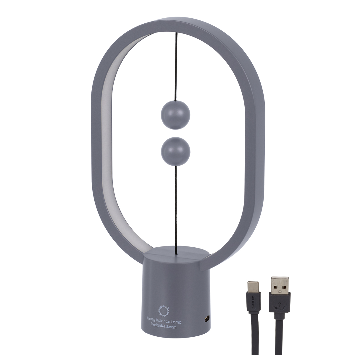 LEDTM® 76545 Επιτραπέζιο Φωτιστικό Πορτατίφ LED 15W 1500lm 360° DC 5V IP20 Θερμό Λευκό 2700K Γκρι & Λευκό Πλαστικό - Μ14 x Π5.5 x Υ24.8cm - 2 Xρόνια Εγγύηση - Image 2